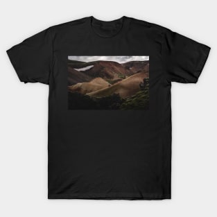 Hikers in Landmannalaugar Rainbow Mountains Highlands of Iceland T-Shirt